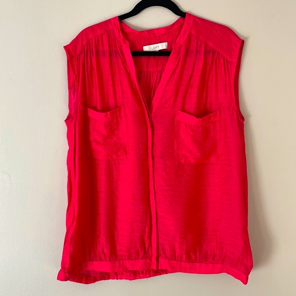 LOFT Sleeveless Coral Blouse